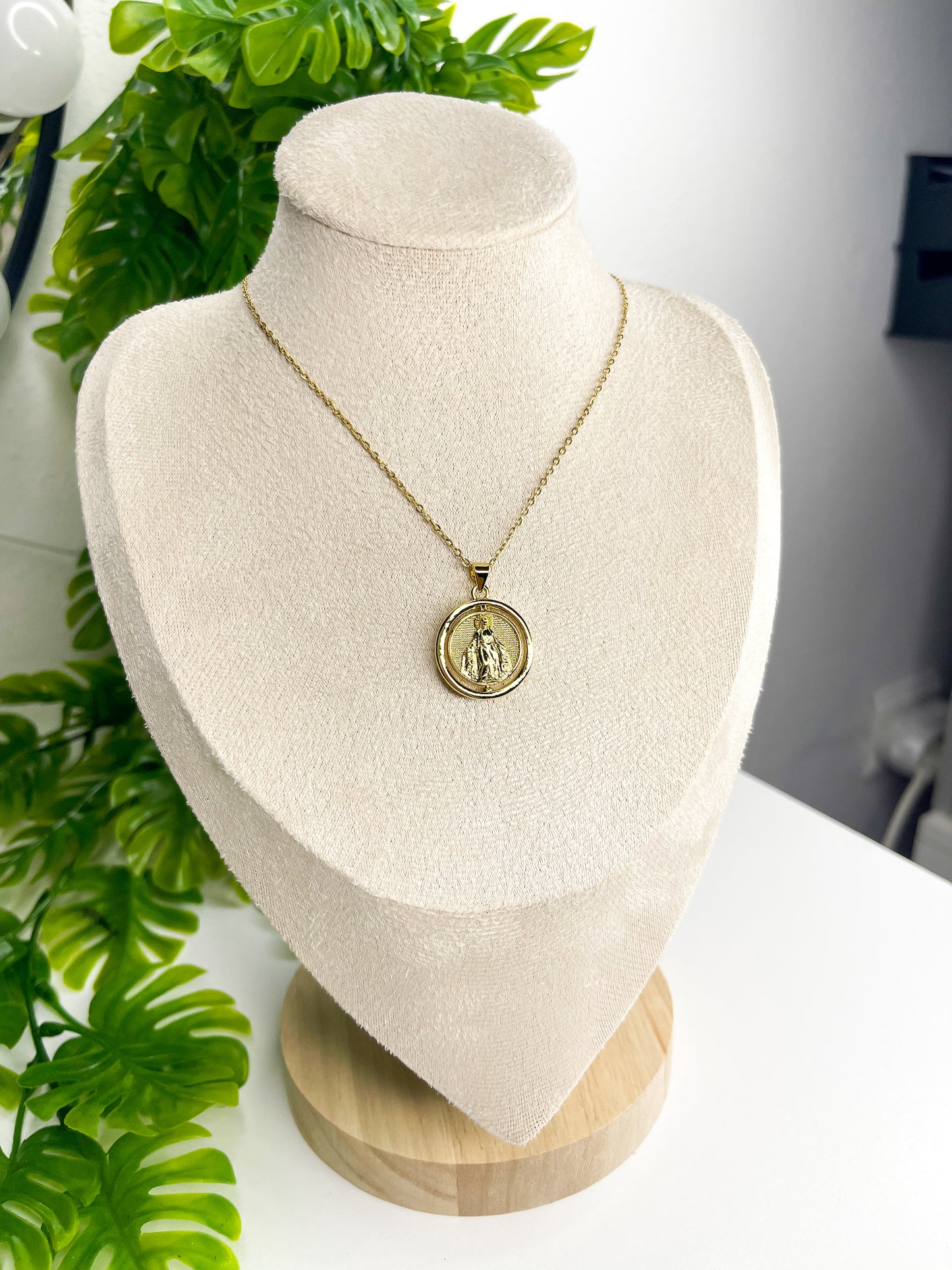 Colar Medalha Nossa Senhora da Graças - Aço Inoxidável