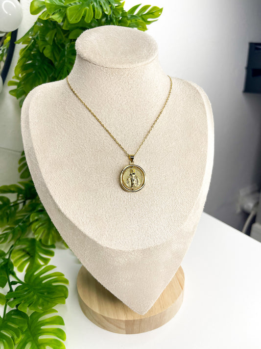 Colar Medalha Nossa Senhora da Graças - Aço Inoxidável