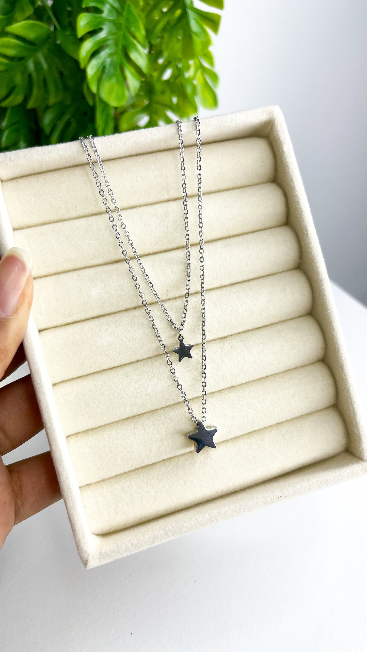 Colar Duplo Elegância Estrela - Aço Inoxidável