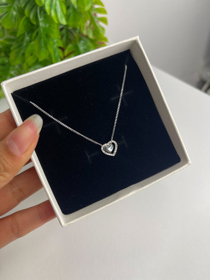 Colar Coração Cravejado - Aço Inoxidável