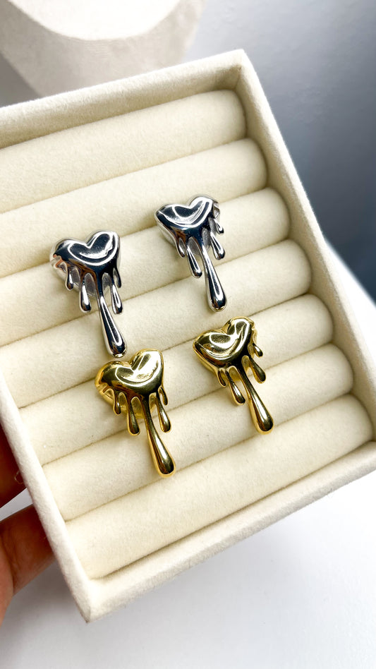 Heart Melt Earring - Stainless Steel