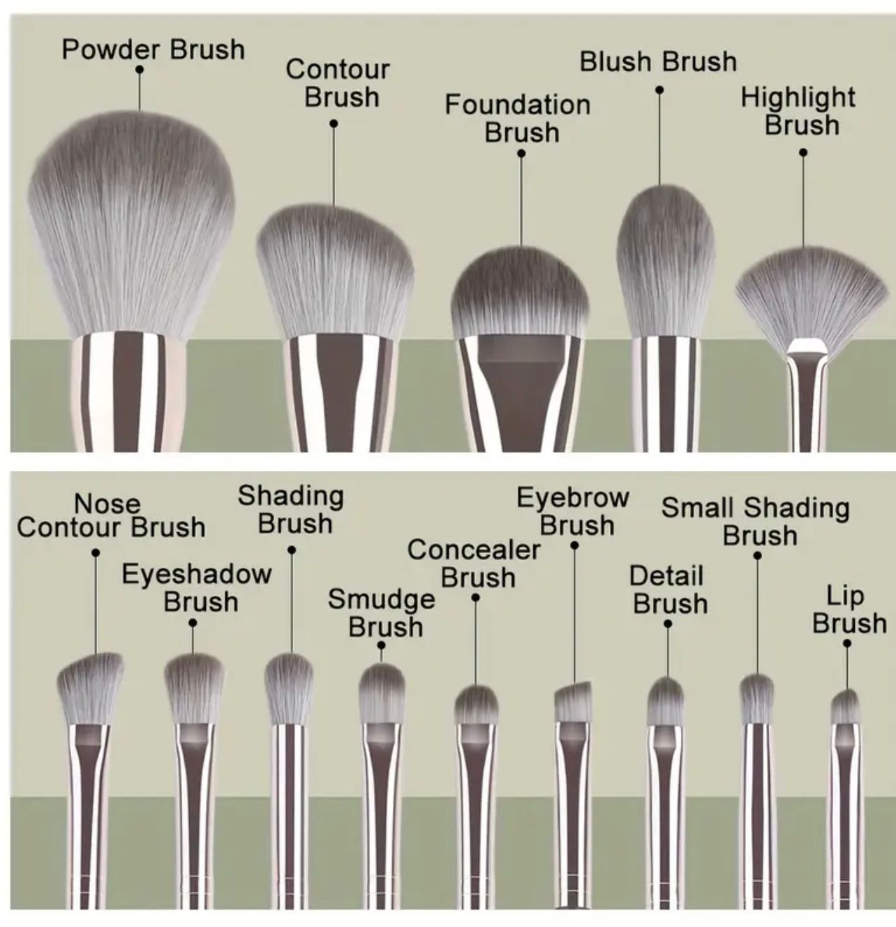 Kit de 14 pincéis de maquiagem